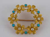 Appraisal: A yellow metal tests carat gold circle brooch approx mm