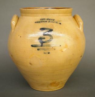 Appraisal: J S Clark stoneware crock A th century Stoneware gallon