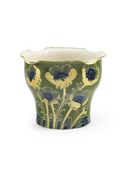 Appraisal: MOORCROFT JAMES MACINTYRE CO JARDINIERE CIRCA glazed earthenware with gilt