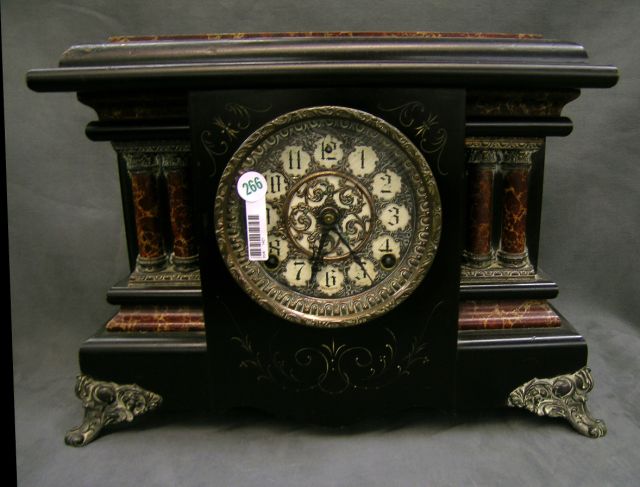 Appraisal: Antique Sessions mantle clock porcelain and metal face wood case