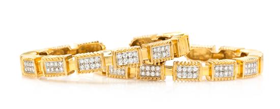 Appraisal: Sale Lot A Pair of Karat Yellow Gold and Diamond