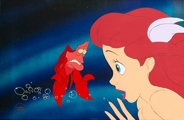 Appraisal: A Walt Disney celluloid from The Little Mermaid gouache on