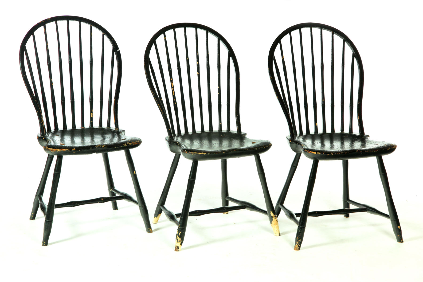 Appraisal: ASSEMBLED SET OF BOWBACK WINDSOR SIDE CHAIRS New England early