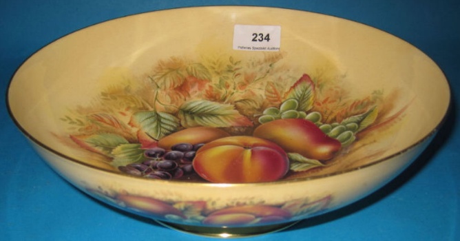 Appraisal: Aynsley Footed Fruit Bowl decorated in the Orchid Gold Design