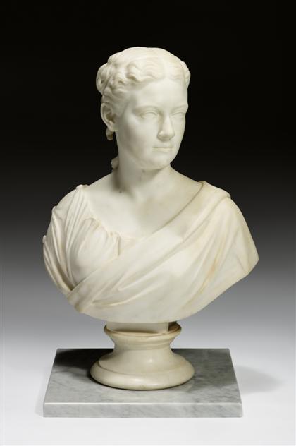 Appraisal: William Henry Rinehart - marble bust of a neo-classical lady