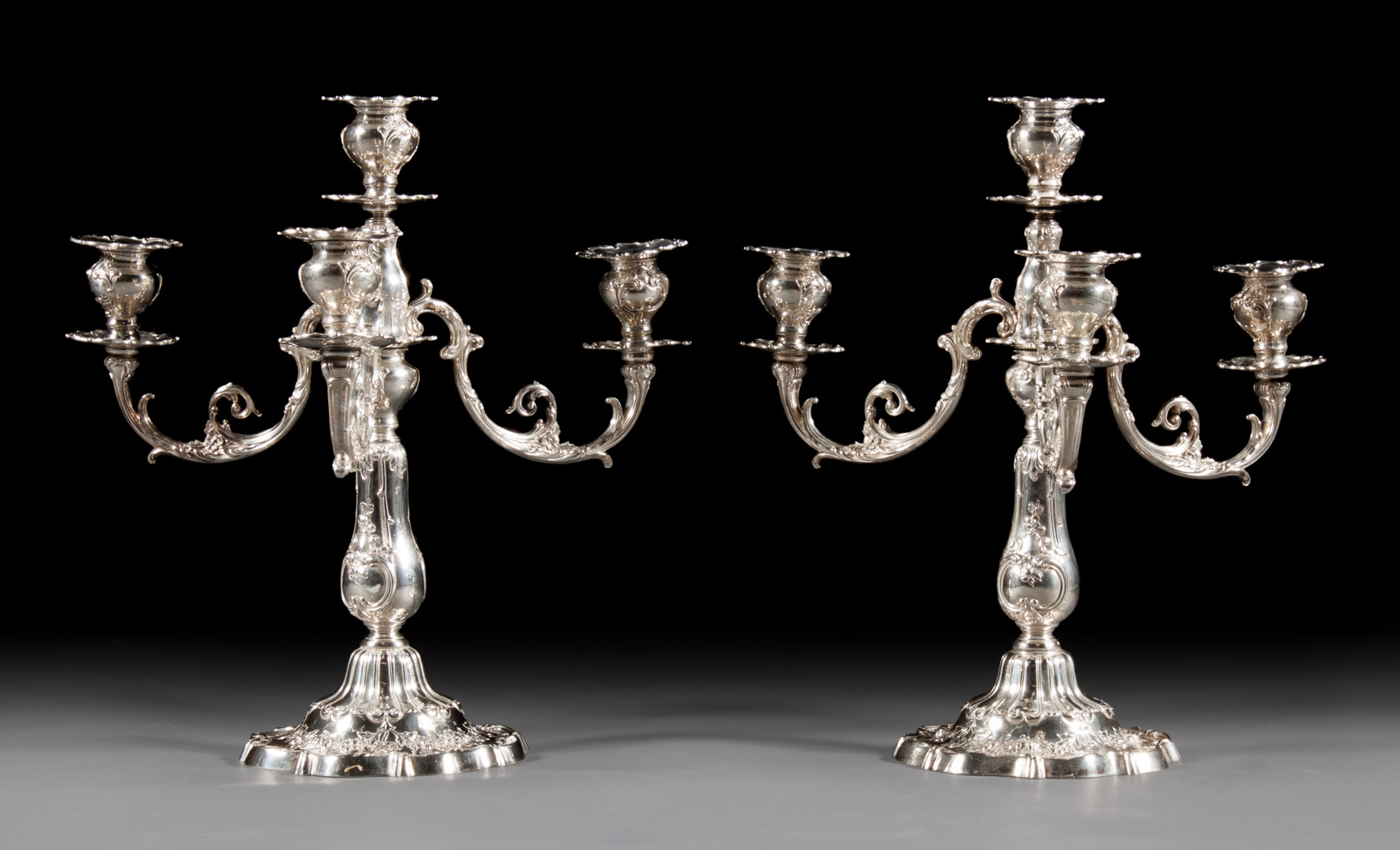 Appraisal: Pair of Gorham weighted sterling silver candelabra circa pattern A