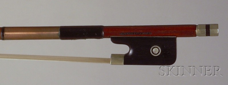 Appraisal: Nickel Mounted Viola Bow the octagonal stick stamped H R