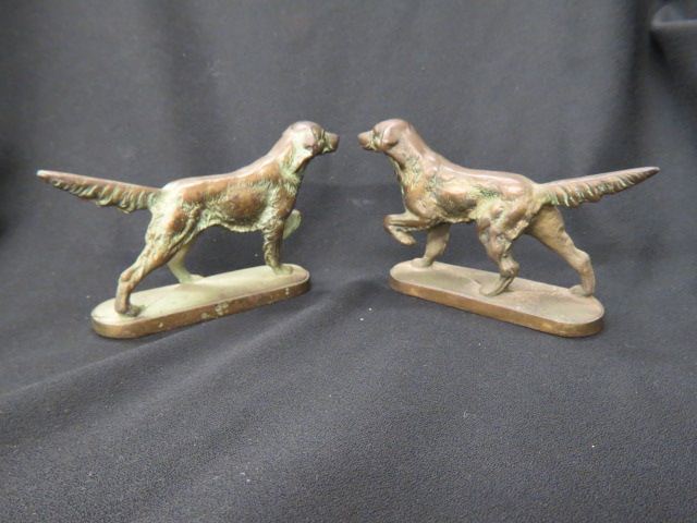 Appraisal: Pair of Bronzed Deco Bookends of Dogs On Point x