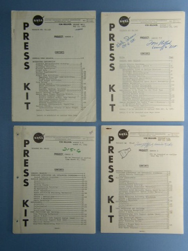 Appraisal: Gemini Press Kits Group of four documents each containing details