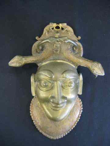 Appraisal: Figural Brass Wall Sconce with Face lizards snakes ''