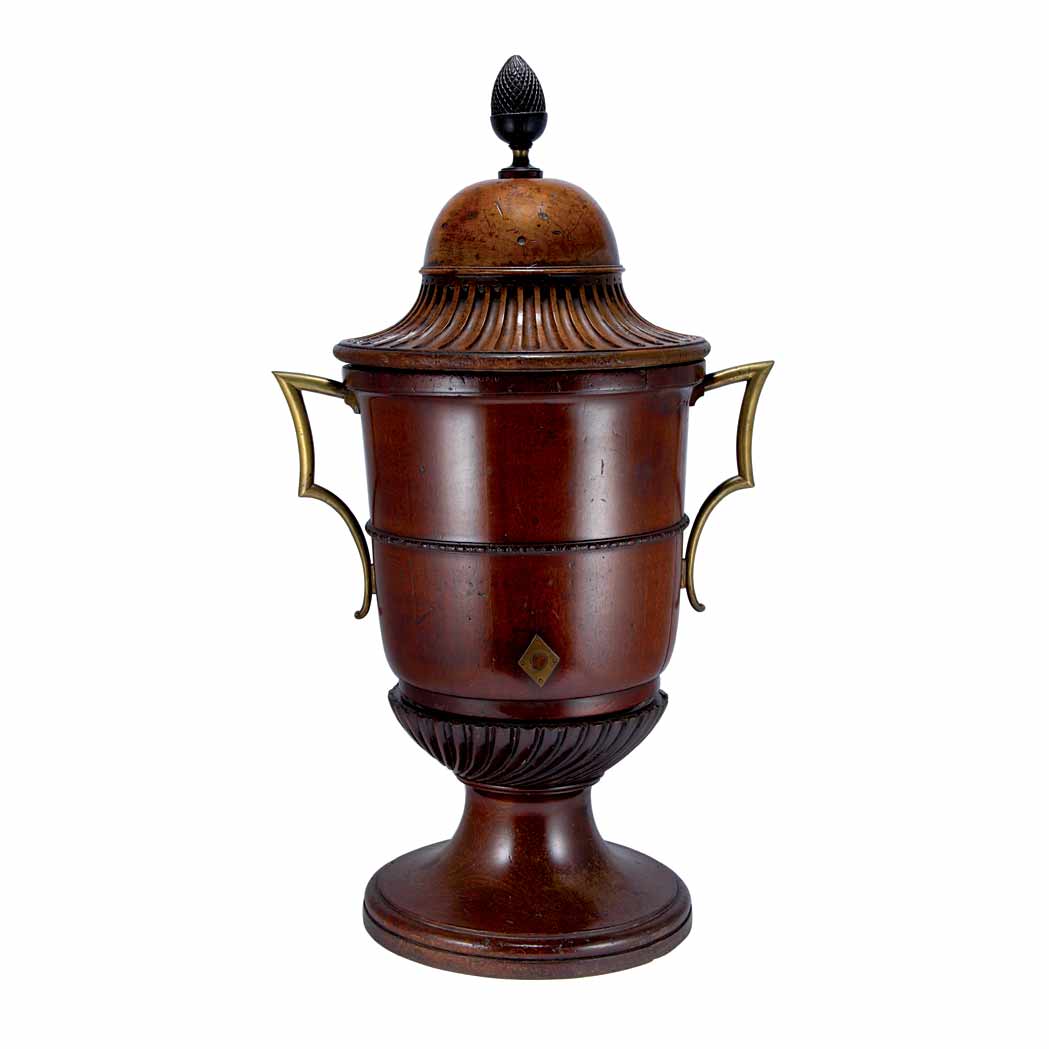 Appraisal: George III Mahogany Cider Urn Late th century Of urn