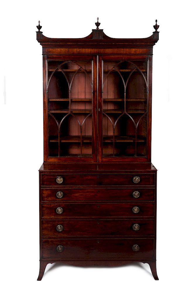 Appraisal: A George III Mahogany Secretary Bookcase A George III Mahogany