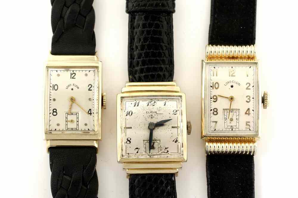 Appraisal: GENT'S WATCHES - Lot of Lord Elgin wristwatches Art Deco