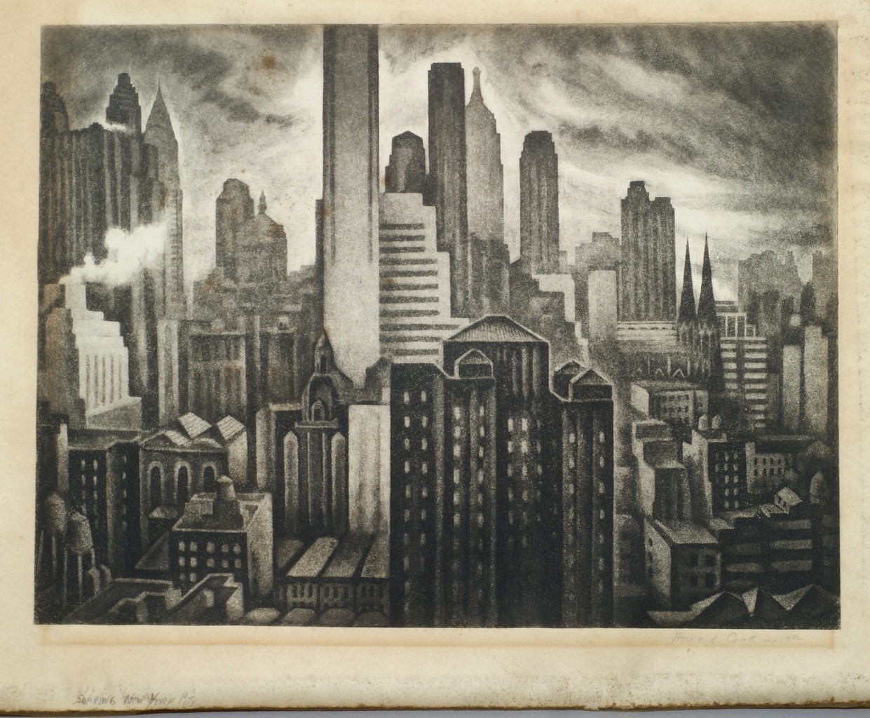 Appraisal: Howard Norton Cook American - aquatint Soaring New York x