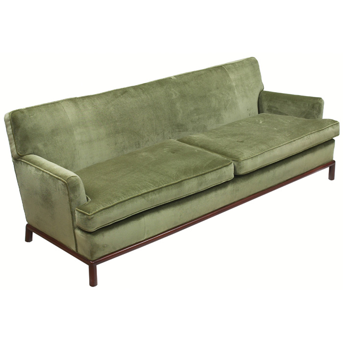 Appraisal: T H Robsjohn-Gibbings sofa by Widdicomb sculptural rounded stained birch