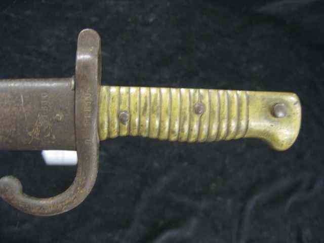 Appraisal: Early French Bayonet brass handle '' overall