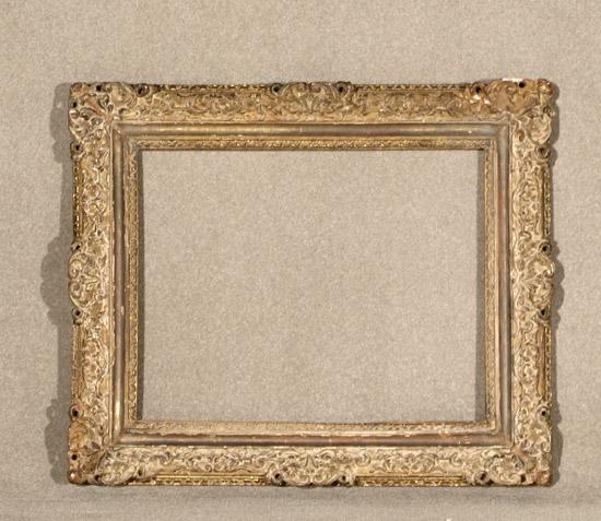 Appraisal: Louis XV Style White-Washed Giltwood Frame th Century Sight size