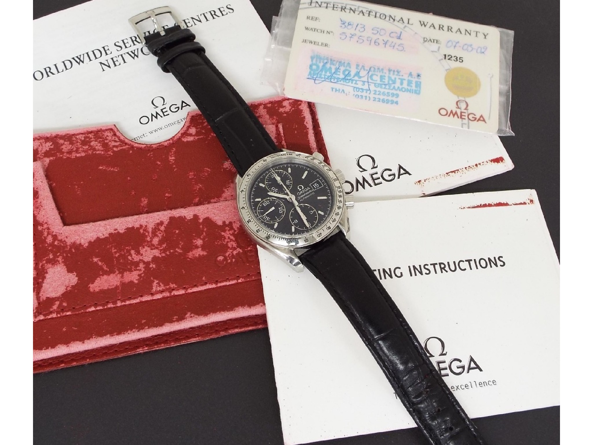 Appraisal: Omega Speedmaster automatic stainless steel gentleman's wristwatch circa ref tachymeter