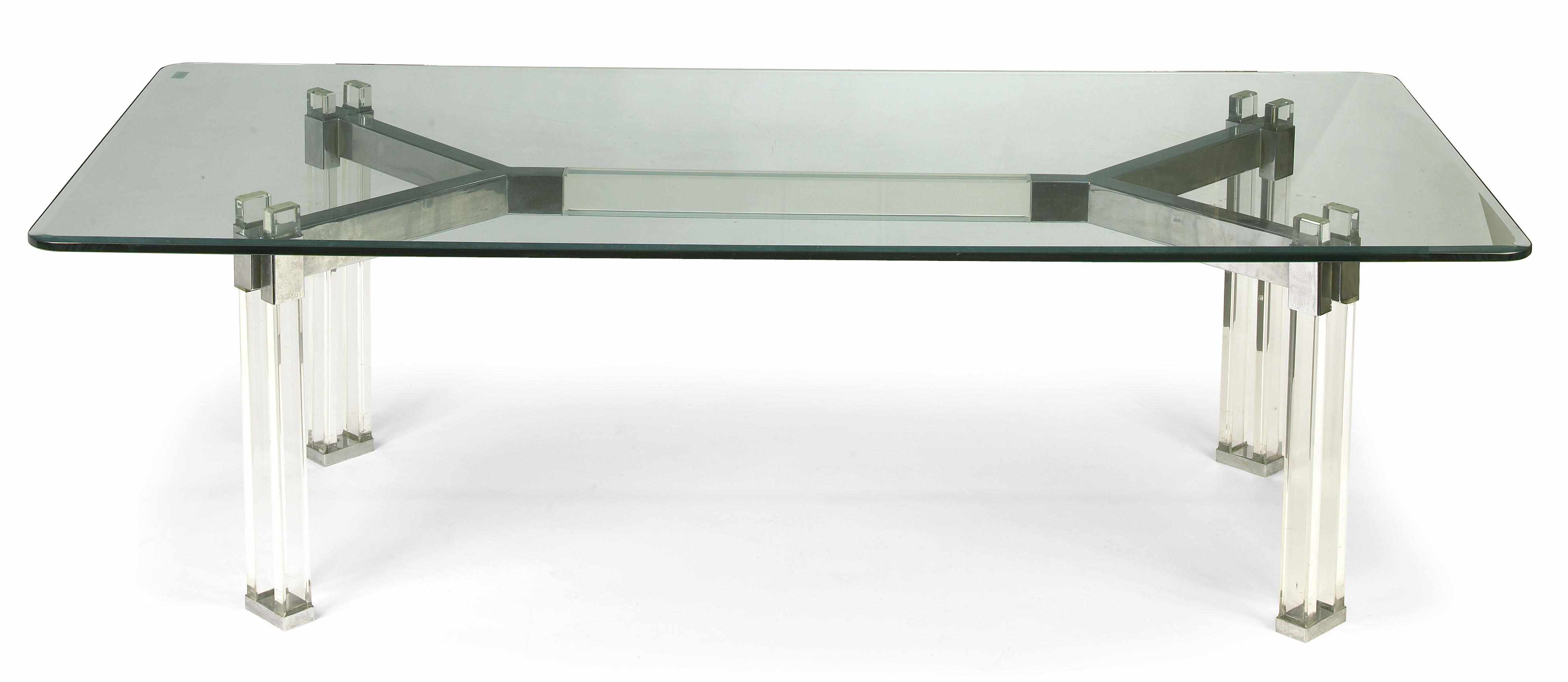 Appraisal: A Charles Hollis Jones lucite and chrome dining table s