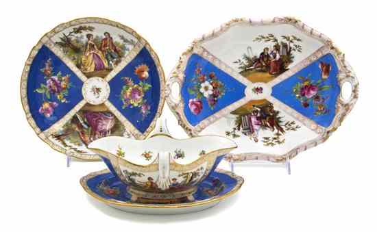 Appraisal: An Assembled Set of Three German Porcelain Serving Articles comprising