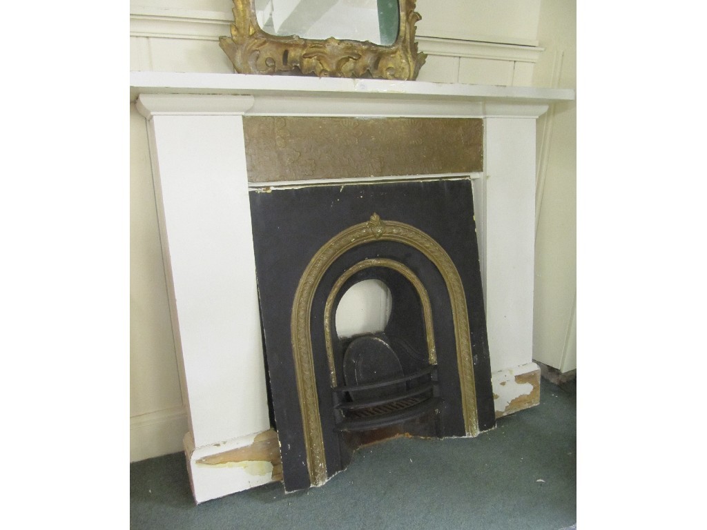 Appraisal: Painted fire surround with cast iron insert