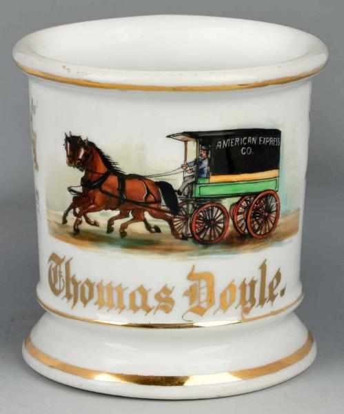 Appraisal: Horse-Drawn American Express Wagon Shaving Mug Description Gilt name Thomas