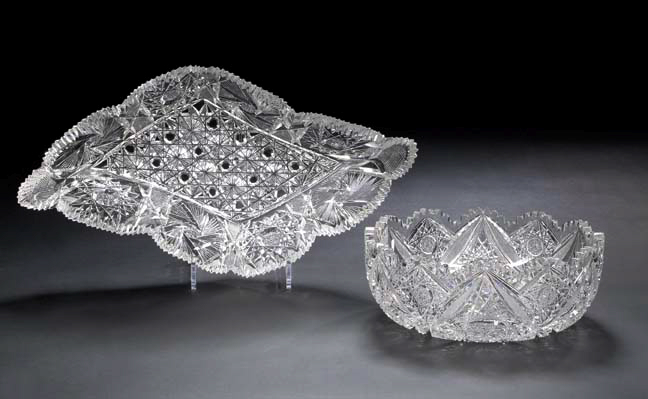 Appraisal: Two Pieces of American Brilliant-Cut Glass first quarter th century