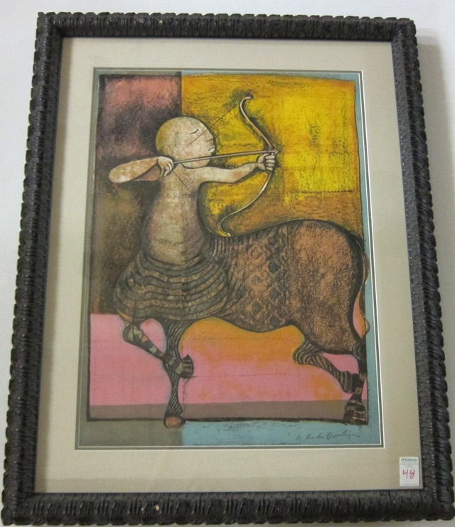 Appraisal: GRACIELA RODO BOULANGER LITHOGRAPH Bolivia born Titled Sagittarius depicting the