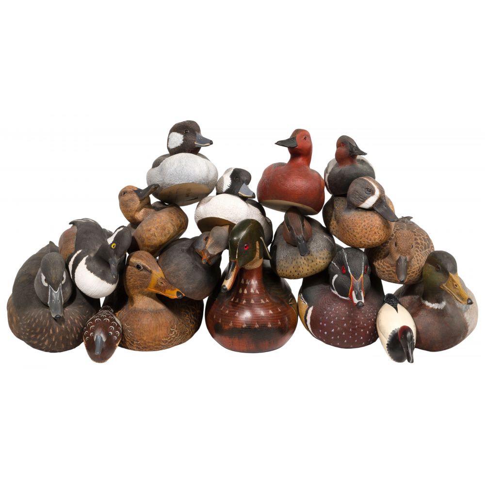 Appraisal: CARVED WOOD DUCK ASSORTMENT items including examples from Tom Taber