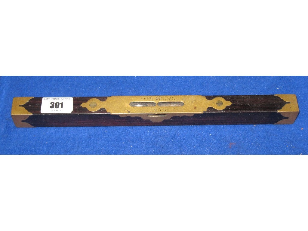 Appraisal: Brass mounted spirit level named and dated