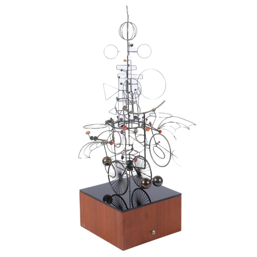 Appraisal: JOSEPH BURLINI AMERICAN B FLYING MACHINE KINETIC SCULPTURE H X