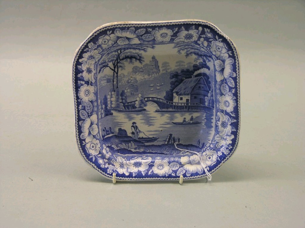 Appraisal: A mid th century earthenware dish printed with Briar Rose