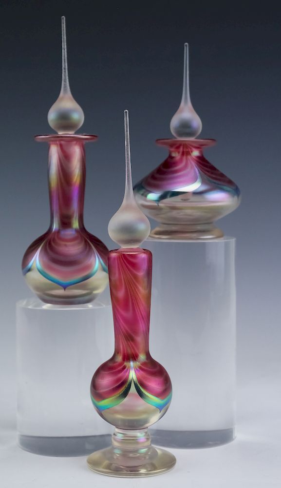 Appraisal: Stuart Ableman Studio Art Glass Perfume Bottle Stuart Ableman American