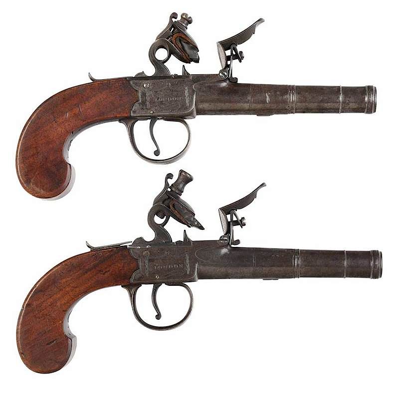 Appraisal: Pair of Blair Boxlock Flintlock Pistols English early th century