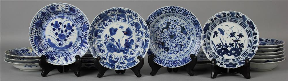 Appraisal: NINETEEN CHINESE UNDERGLAZE BLUE AND WHITE SAUCER DISHES TH CENTURY