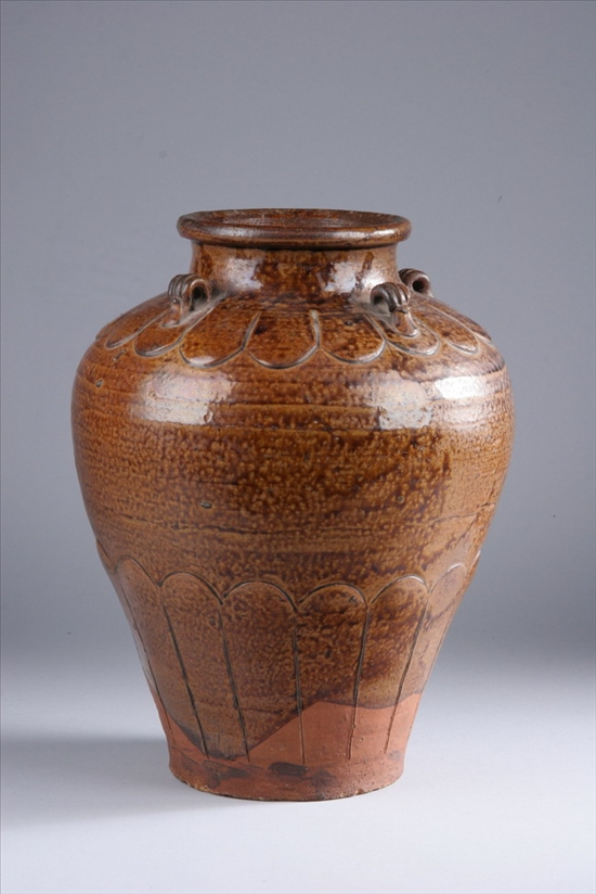 Appraisal: VIETNAMESE POTTERY JAR Circa th- th century - in high