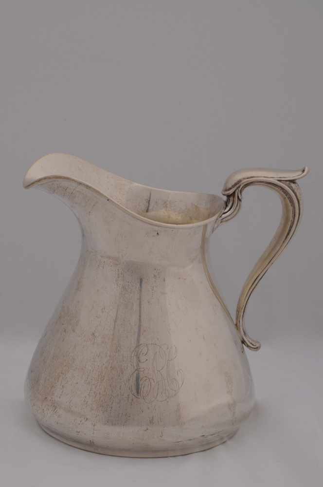 Appraisal: WHITING MFG CO MONOGRAMMED SILVER WATER PITCHER Retailed by Torrance-Morris