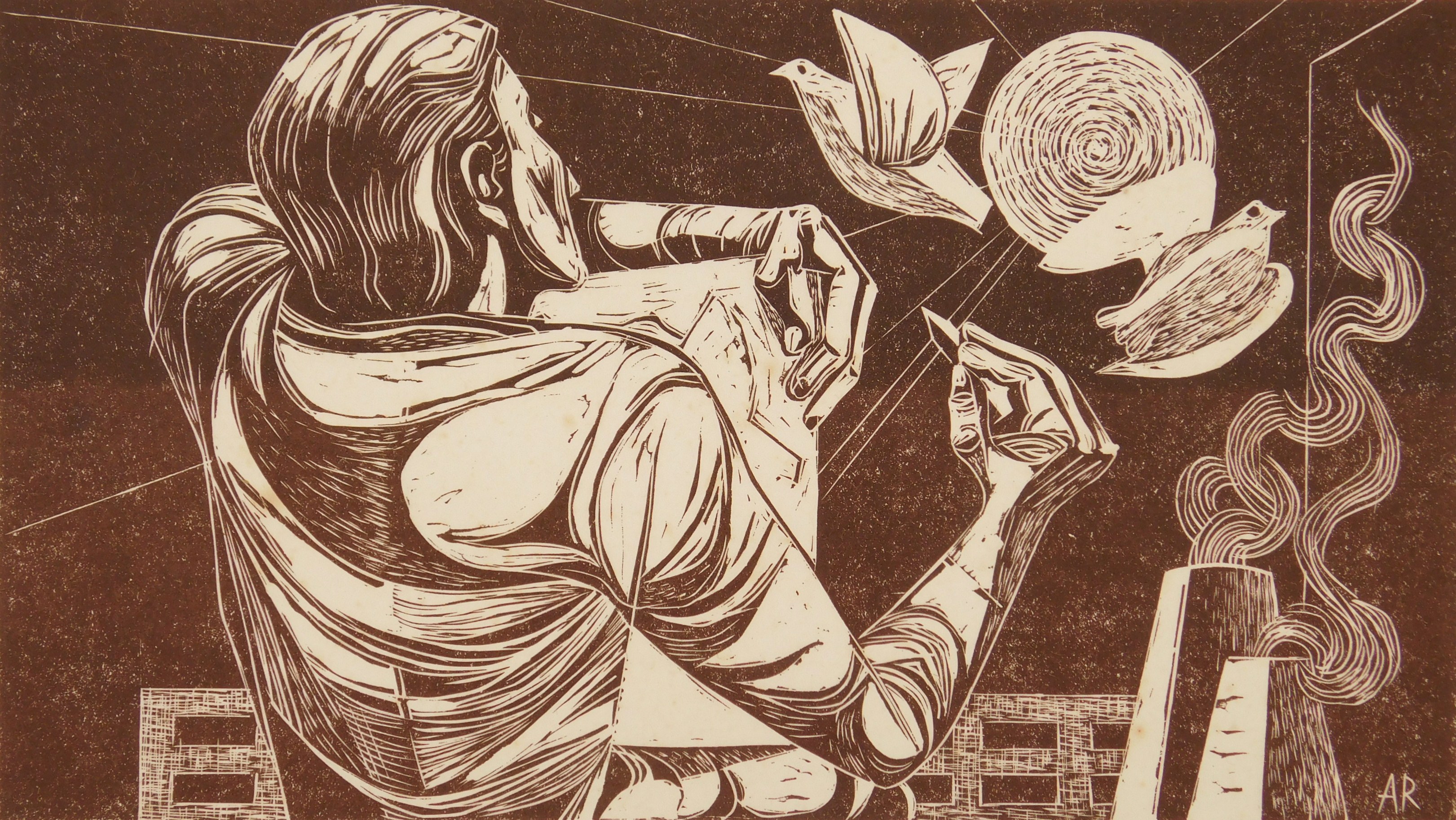 Appraisal: Anton Refregier - The Artist as Draftsman''- woodcut in brown