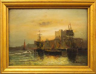 Appraisal: L Makielski seascape Leon A Makielski American - Oil on