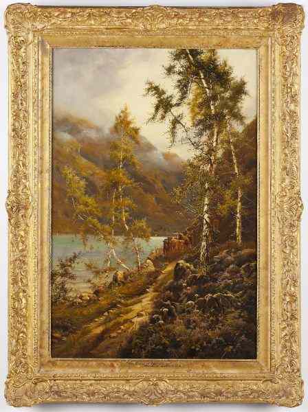 Appraisal: Theodore Hines Br fl - Loch Mareeoil on canvas signed