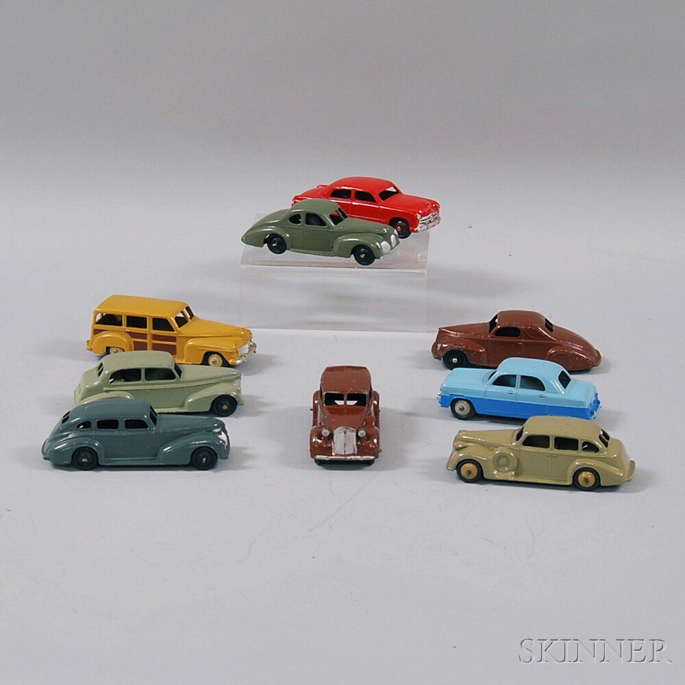 Appraisal: Nine Meccano Dinky Toys Die-cast Metal Automobiles England including Studebaker