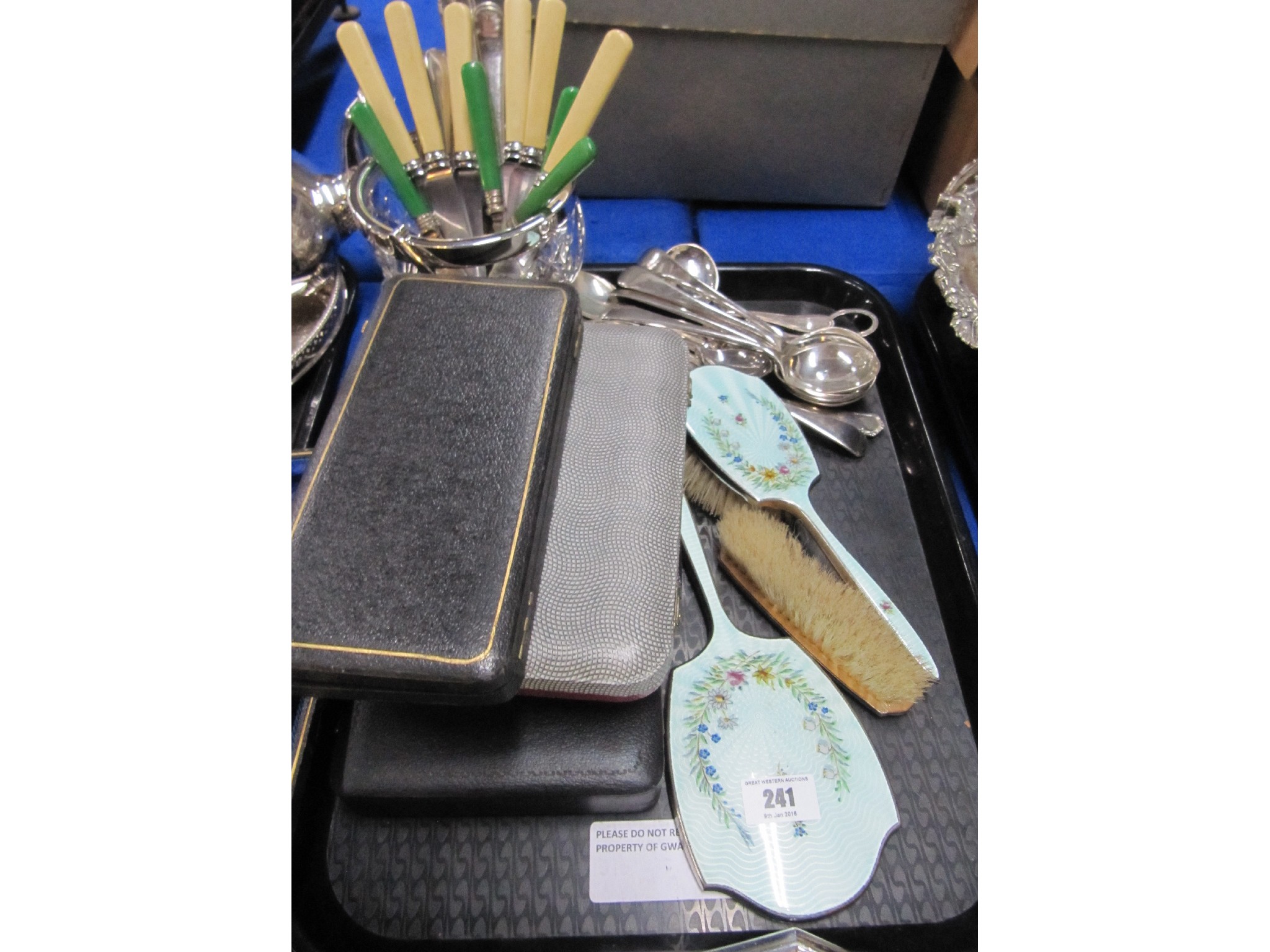 Appraisal: A tray lot of EP - cutlery ice pail and