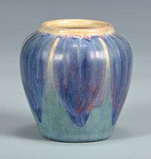 Appraisal: Newcomb Pottery Miniature Vase by Jonathan Hunt Miniature blue and