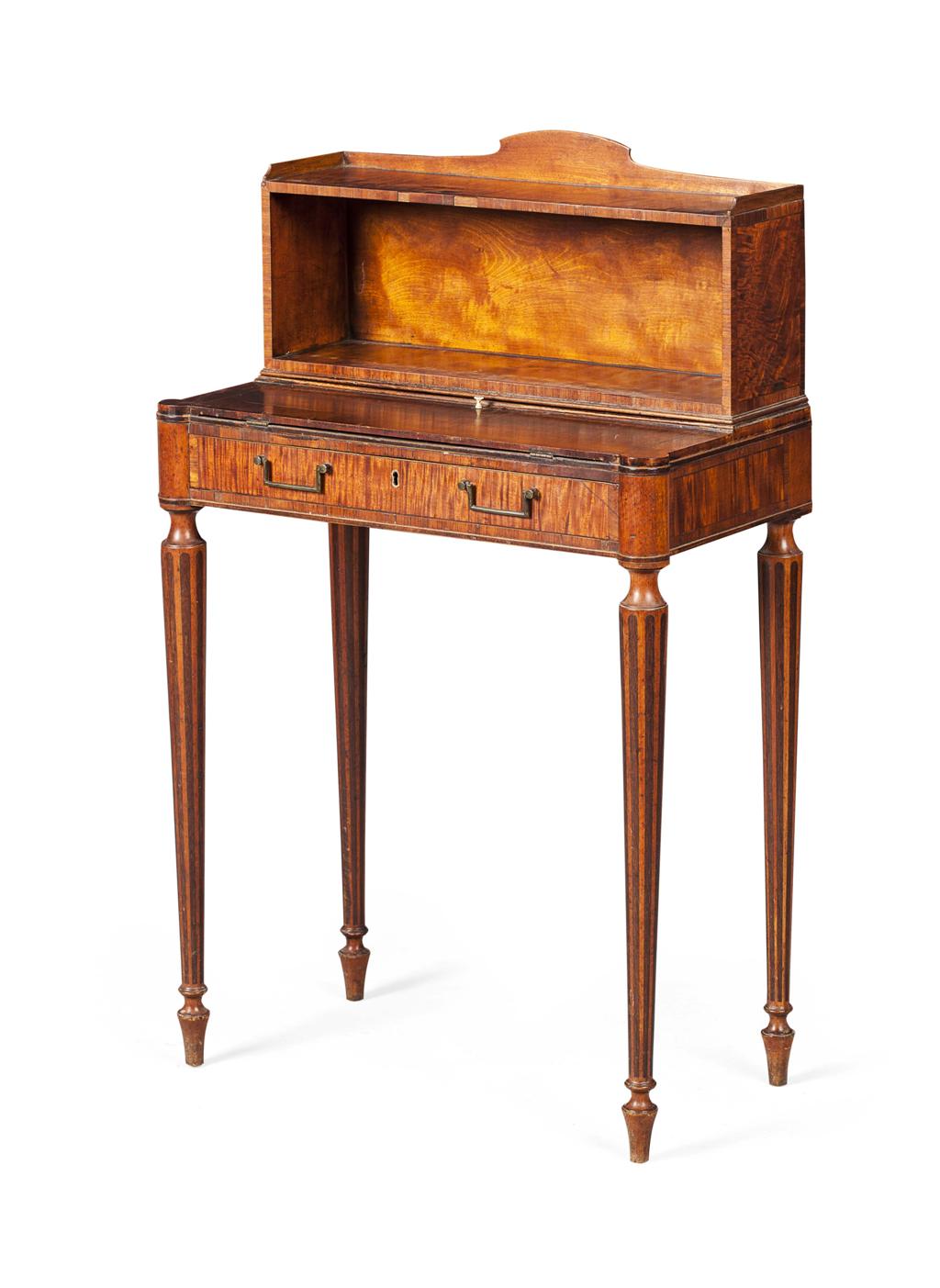 Appraisal: GEORGE III SATINWOOD MAHOGANY AND AMARANTH CHEVERET LATE TH CENTURY