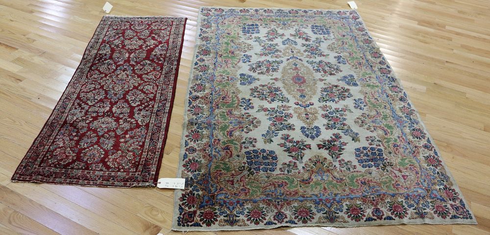 Appraisal: Antique And Finely Hand Woven Area Carpets One Sarouk ft