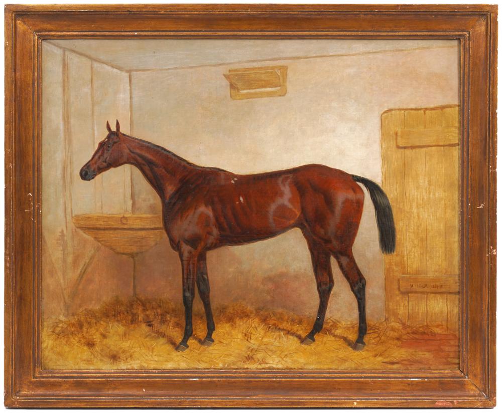 Appraisal: HARRY HALL 'GLADIATOR' HORSE OIL ON CANVASHarry Hall U K