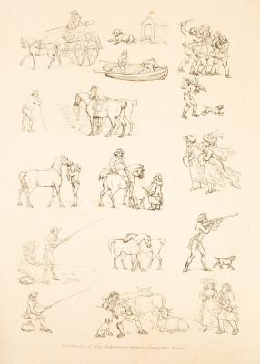 Appraisal: Thomas Rowlandson Outlines of figures Respectfully Dedicated to Those Ladies