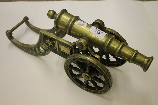 Appraisal: A BRASS MODEL CANNON th Century cm