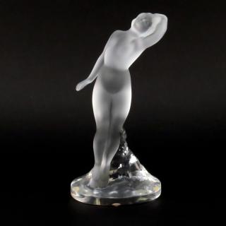 Appraisal: Lalique Frosted Crystal Art Deco Nude Figurine Lalique Frosted Crystal