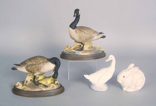 Appraisal: Lladro goose together with a Cybis rabbit and two pottery